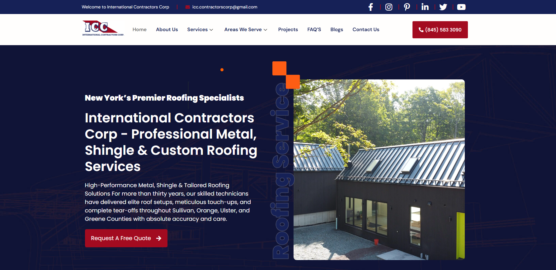 International Contractors Corp website screenshot